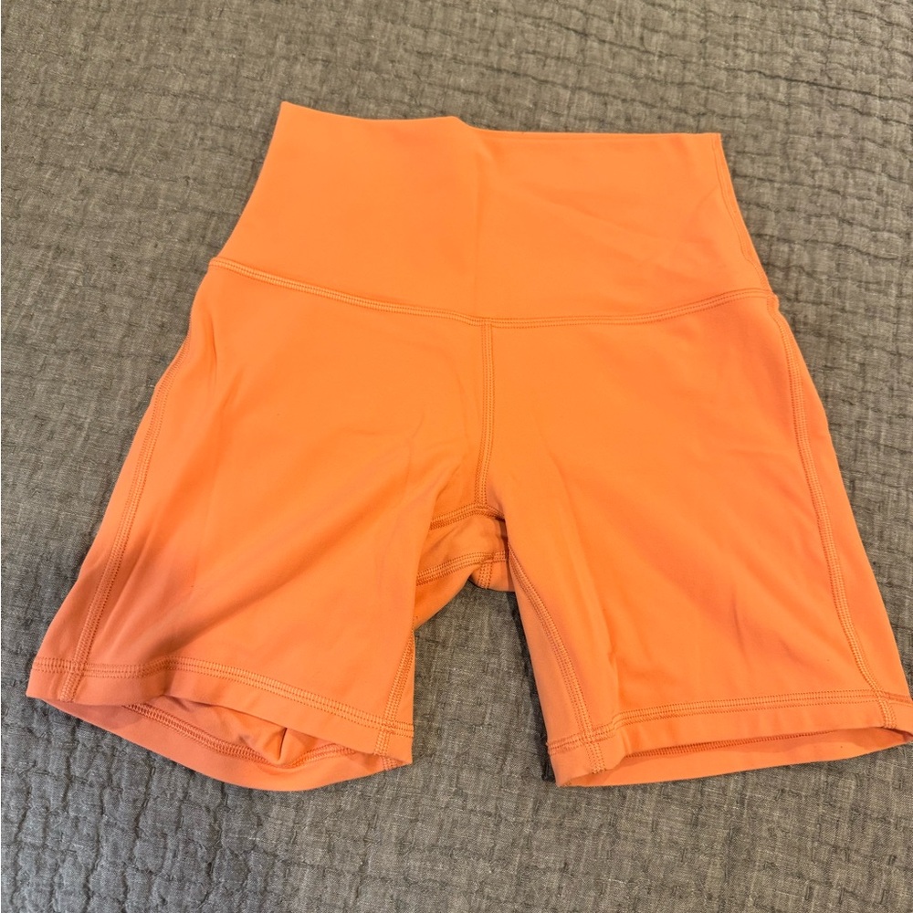 Orange sorbet color lululemon align shorts size 4